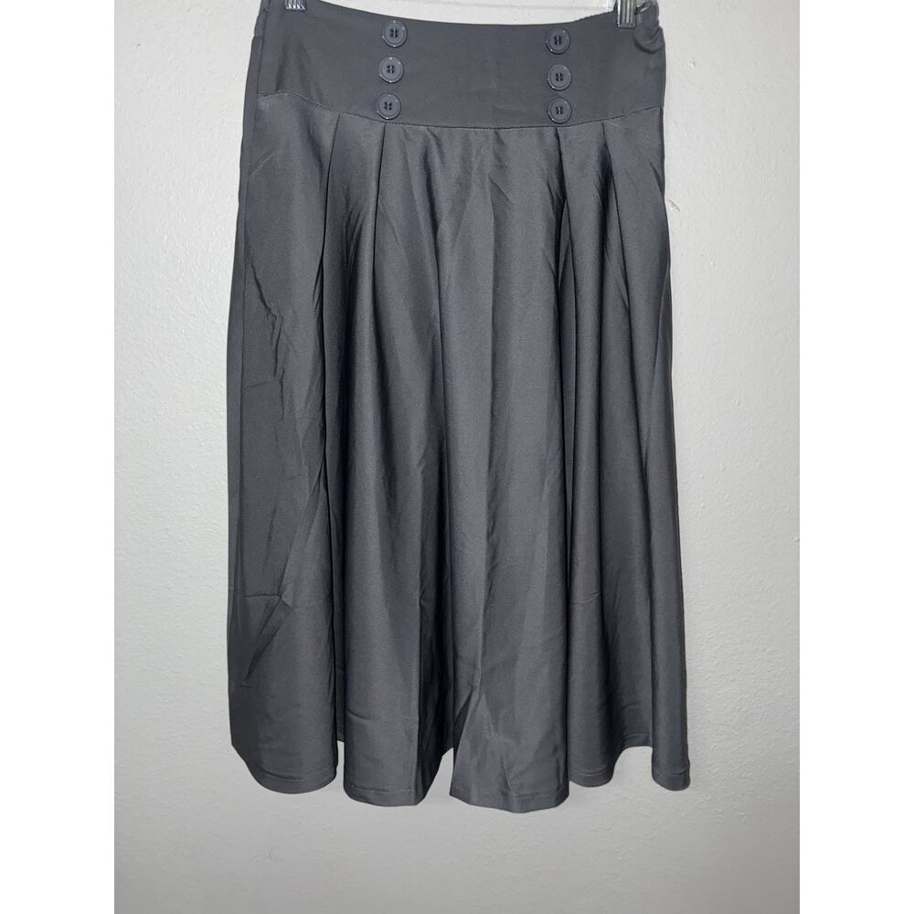 Belle Poque High Waist Fit Flare Skirt Medium Gray New with Tags